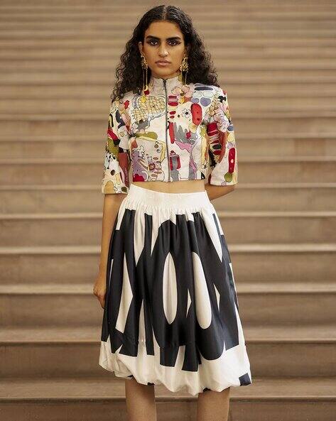 【未使用】THE TOE Peckham Jacket + Skirt Buy AKOK Women Threadwork Crop Jacket with Skirt | Multicoloured
