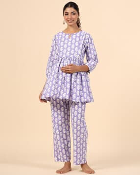 ikk kudi by seerat Women Woven Top & Pyjamas Set-picture-20