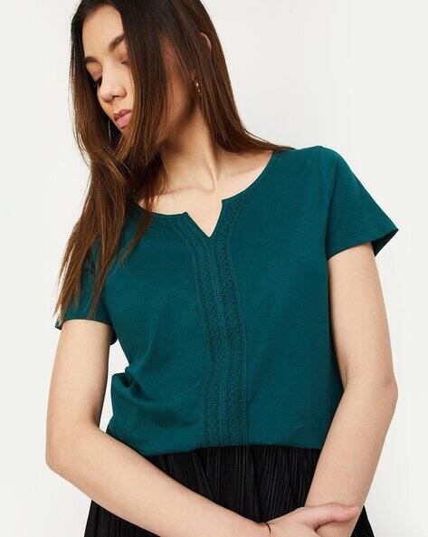 Women Lace-Trim Relaxed Fit Top