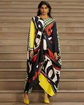 Women Script Print Kaftan with Pants