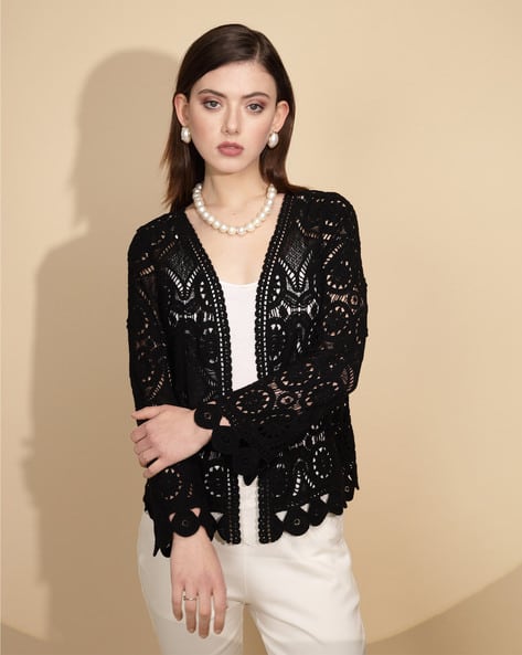 Buy Black Shrugs Jackets for Women by GLOBAL REPUBLIC Online