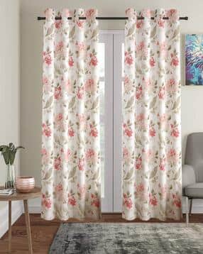 Set of 2 Floral Print Cotton Door Curtains-image-42