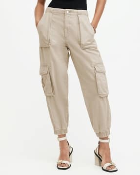 Buy ALL SAINTS Frieda Tapered Cargo Trousers | Beige Color Women
