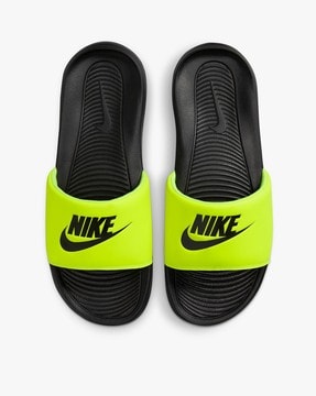 Lime green nike slides hotsell