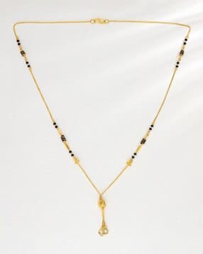 Women Yellow Gold Beaded Mangalsutra