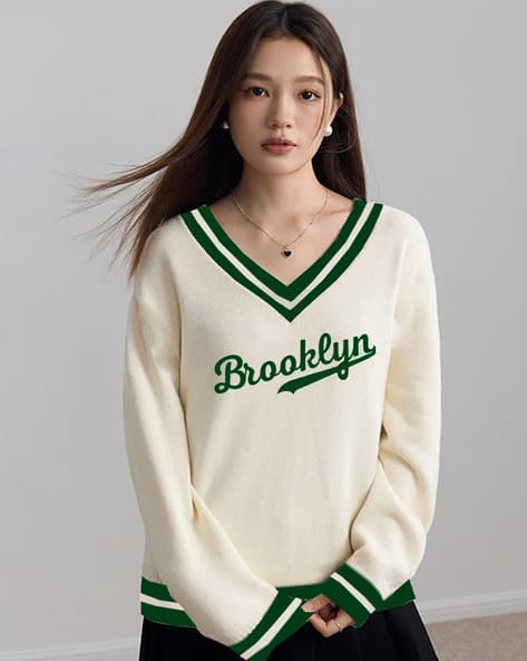 Women Typographic Print Loose Fit Top
