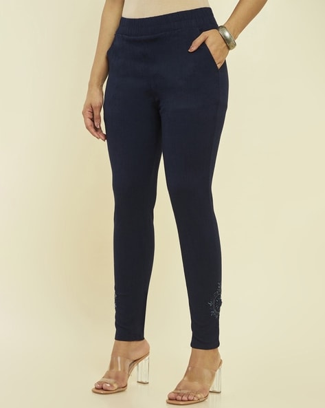 Women Pants with Embellished Accent Price in India