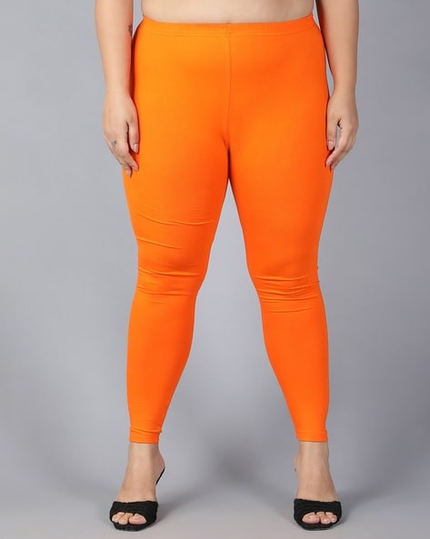 Buy Go Colors Women Orange Solid Stretch Leggings Online at Best Prices in  India - JioMart.