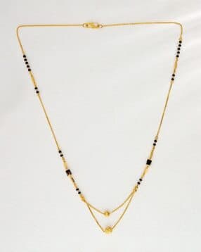 Women Yellow Gold Beaded Mangalsutra
