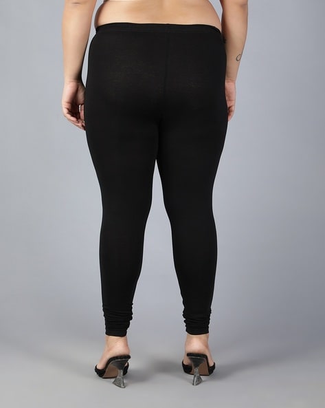 Solid Churidar Leggings - Black