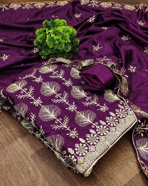 Women Embroidered 3-Piece Dress Material Price in India