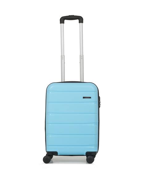 TEAKWOOD LEATHERS Unisex Blue Polypropylene Hard Sided Suitcase Trolley Bag For Travel - Cabin
