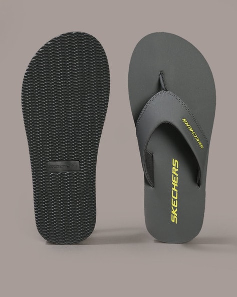 Mens gray flip flops online