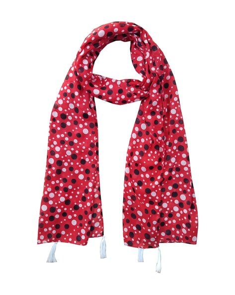 Women Polka-Dot Scarf with Tassels Price in India