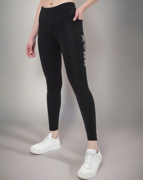 Women Logo Print Regular Fit Sports Leggings