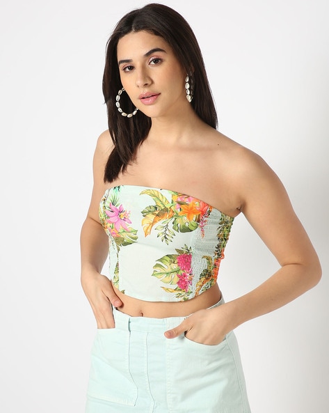 Floral tube top best sale