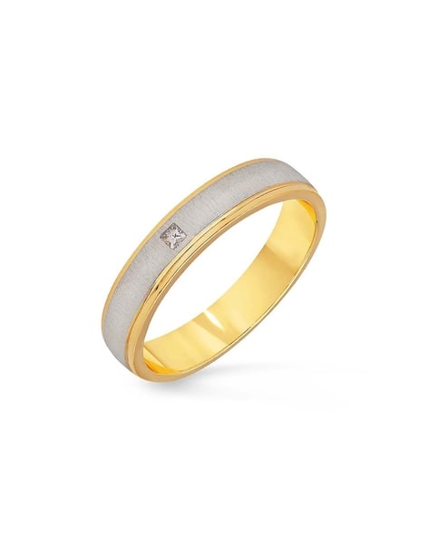 Men Yellow Gold Diamond Band Ring