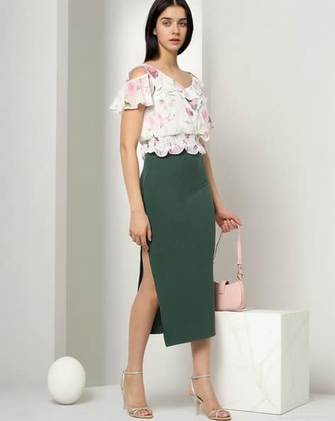 Fyre Rose Floral Print Off-Shoulder Top
