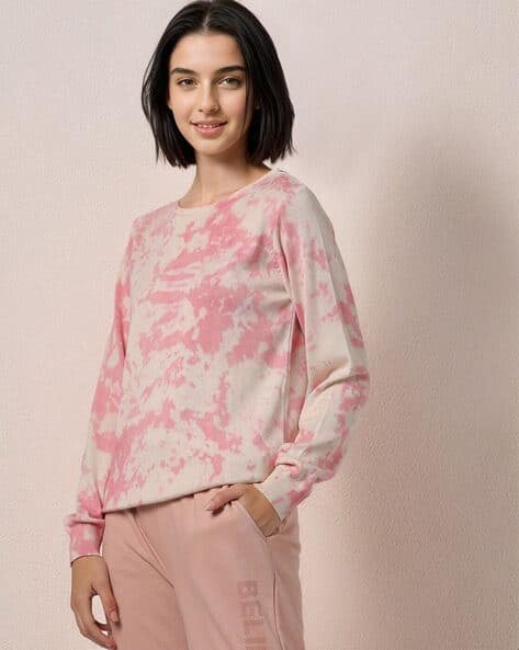 Tie Dye Round-Neck Pullover