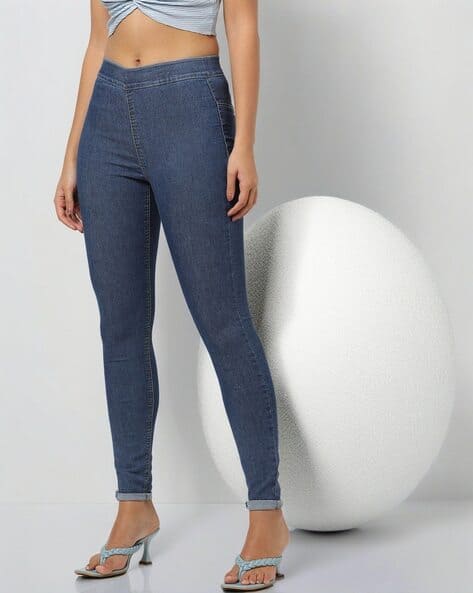 JDY BY ONLY Lightly Washed Skinny Fit High-Rise Jeggings