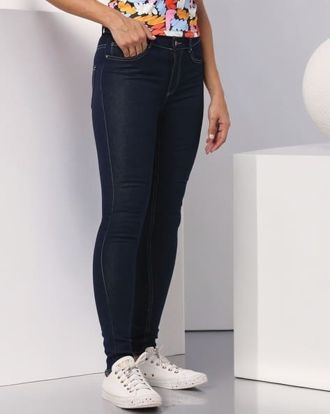 JDY BY ONLY Lightly Washed Skinny Fit Mid-Rise Jeans
