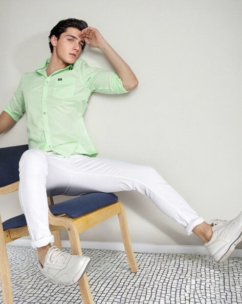 White Skinny Jeans with Dark Green Shirt Outfits For Men (9 ideas &  outfits) | Lookastic