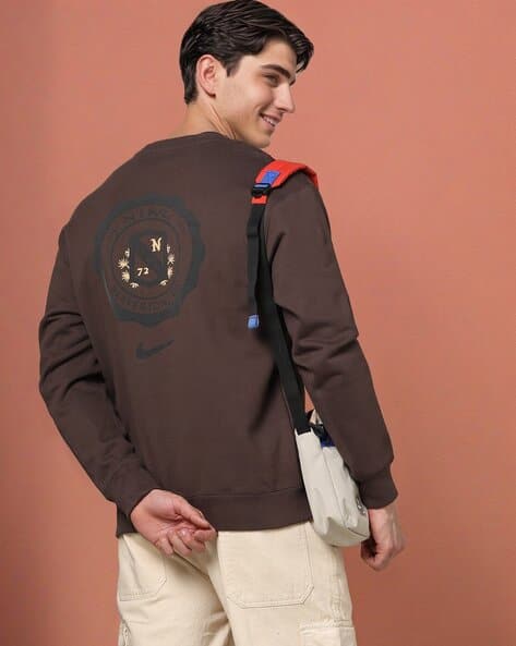 Men Regular Fit Crew-Neck T-Shirt with Logo Print