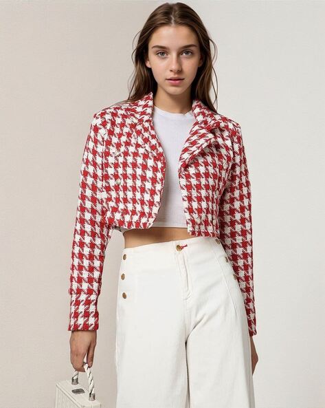 Houndstooth jacket women's best sale