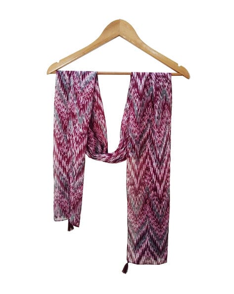 Women Camouflage Print Scarf with Tassels Price in India
