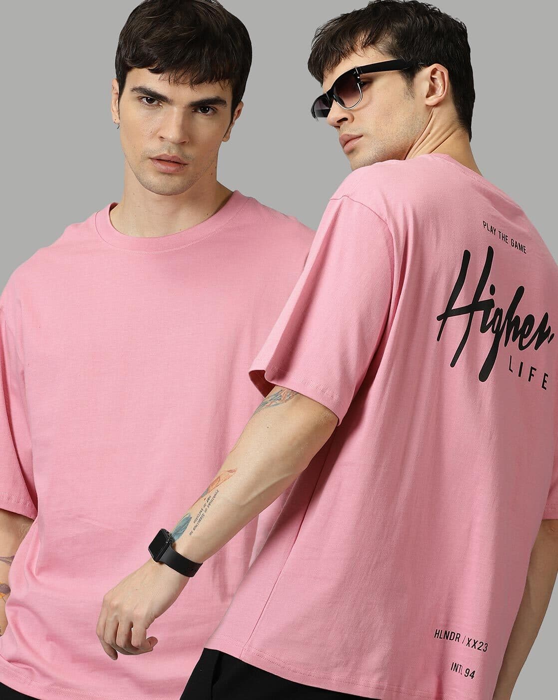 Men Typographic Print Crew-Neck Oversized T-Shirt