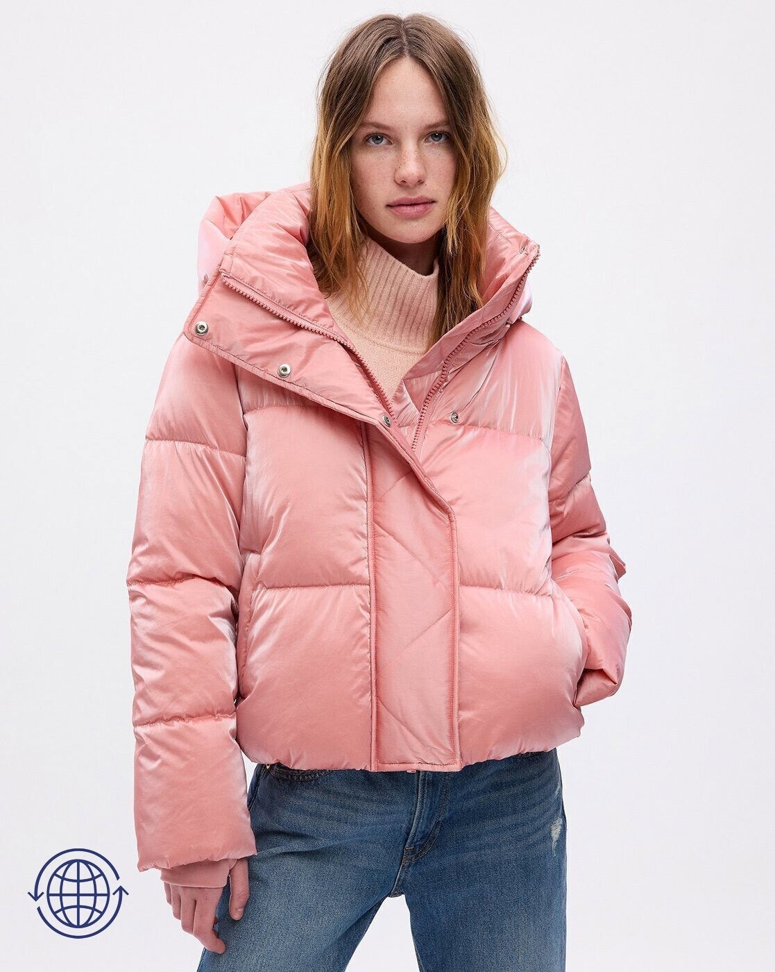 Gap pink fur coat new arrivals