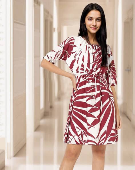 ISCENERY BY VERO MODA VMI Palm Print A-line Dress