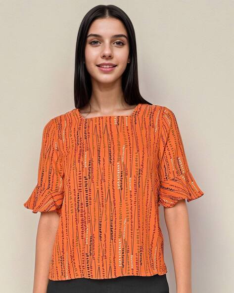 ISCENERY BY VERO MODA Printed Square-Neck Top