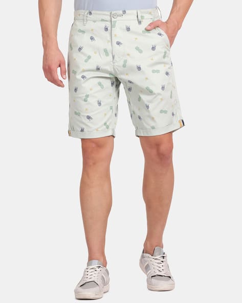 Buy Green Shorts 3/4ths for Men by T-Base Online