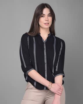 crimsoune club Women Slim Fit Striped Shirt-picture-18