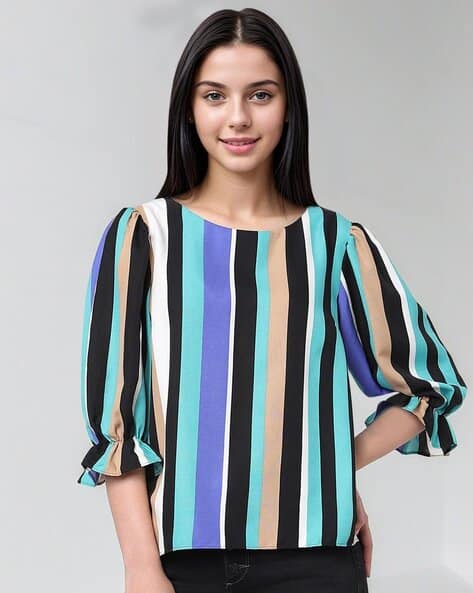 ISCENERY BY VERO MODA Striped Round-Neck Top
