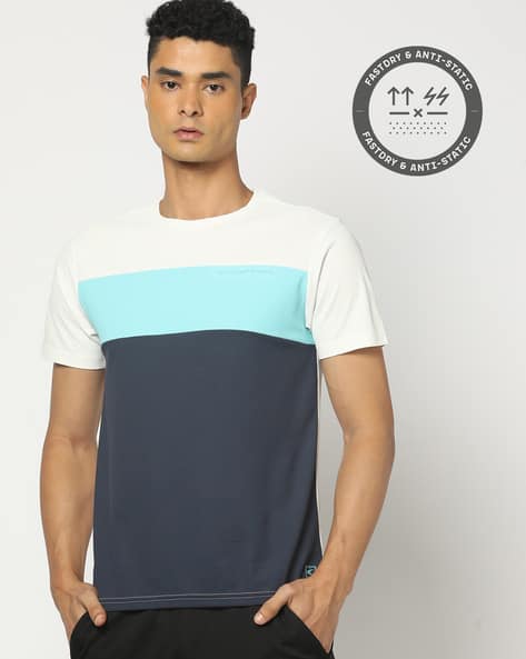 PERFORMAX Men Colourblock Regular Fit Crew-Neck T-Shirt
