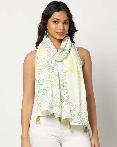 Printed Stole with Tassel Details Price in India