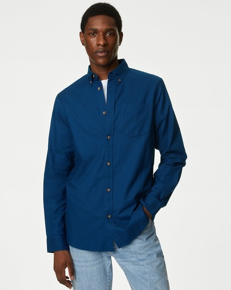 Buy Cobalt Blue Shirts for Men by Marks Spencer Online Ajio