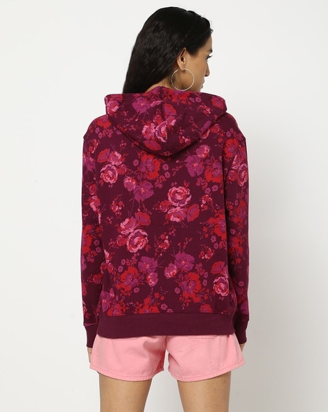 Ladies floral hoodie deals