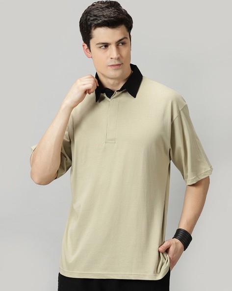 Men Polo-Neck Oversized T-Shirt