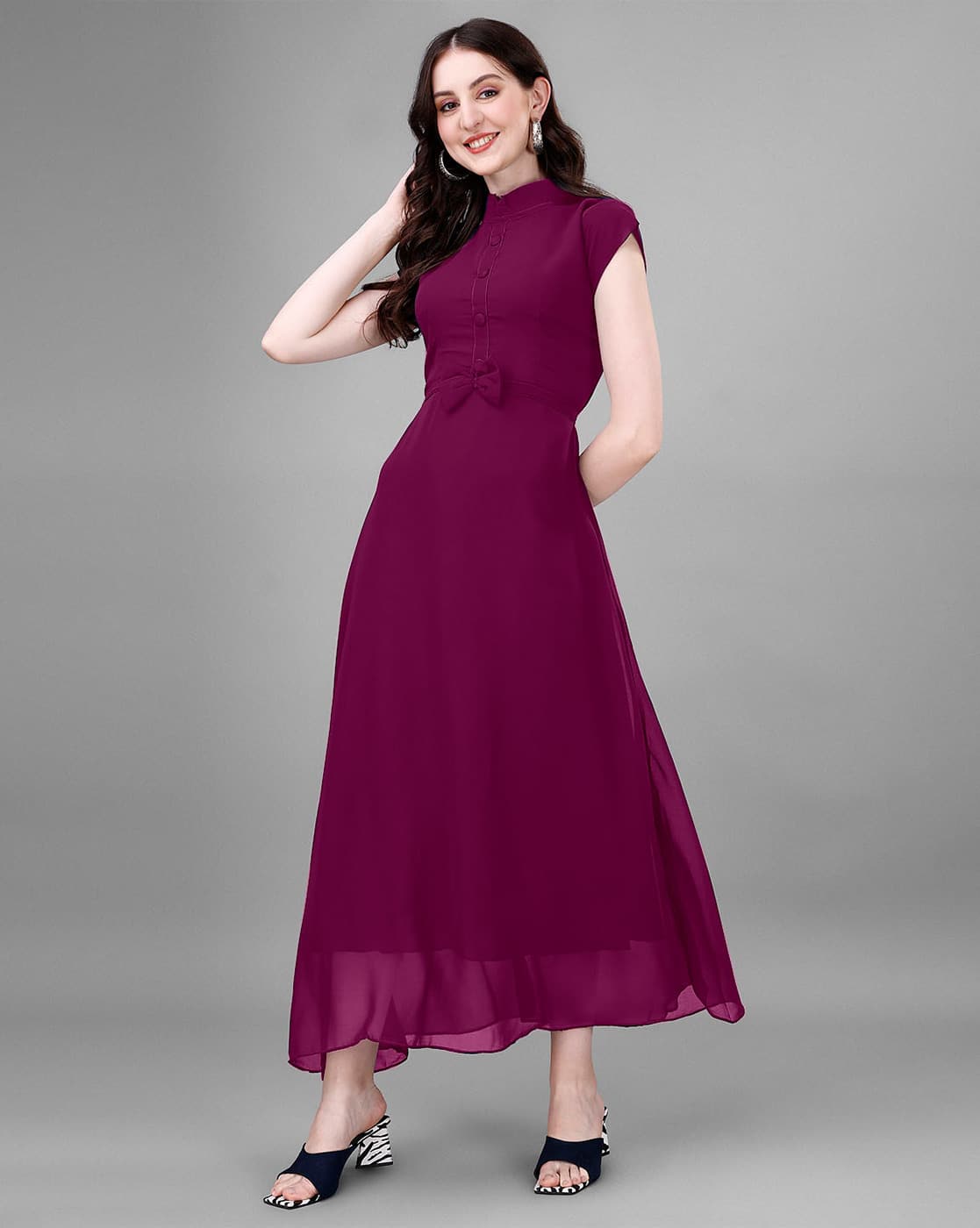 Buy Magenta Dresses & Gowns for Women by FEMVY Online | Ajio.com