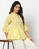 Vivo Ajani V-Neck Top - White / Brown Yala Print