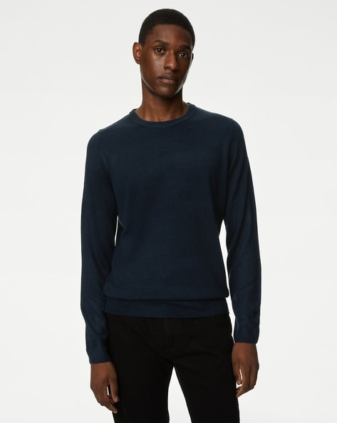 Buy Navy Blue Sweaters Cardigans for Men by Marks Spencer Online Ajio