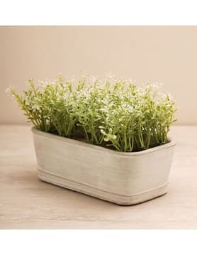 pure home and living Green Faux Plant with Rectangular Cement Pot-picture-42