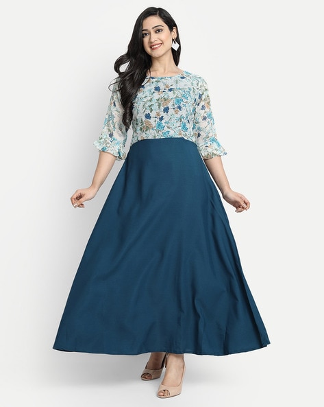 Buy Teal Dresses & Gowns for Women by FEMVY Online | Ajio.com