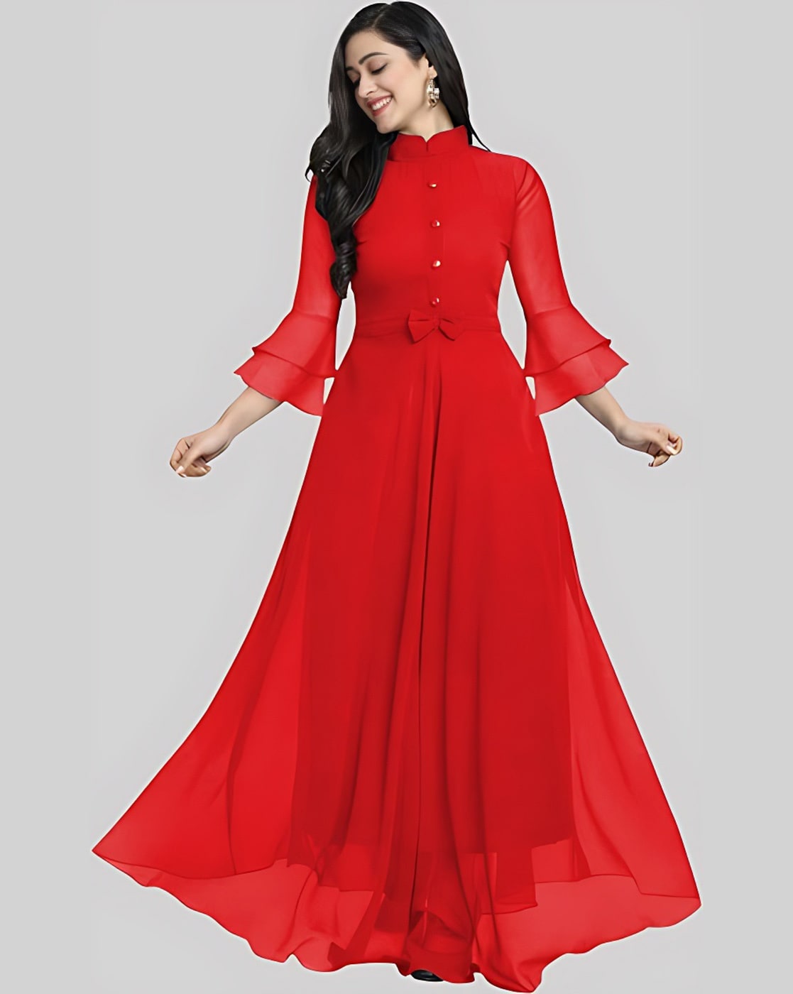 Chic Ruby Wine Georgette Dress | Dress, Bridal dresses pakistan, Wine dress