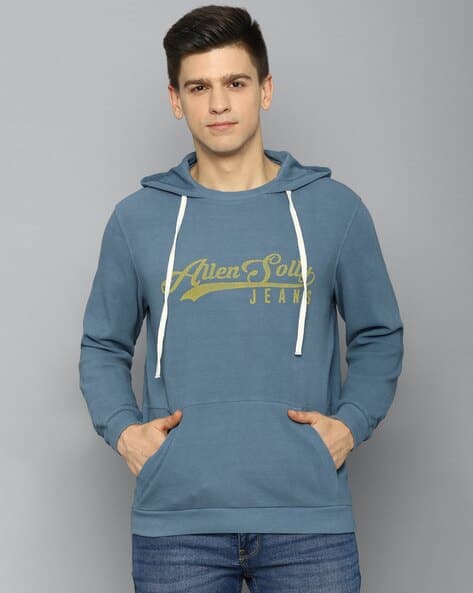 Men Brand Print Regular Fit Hoodie