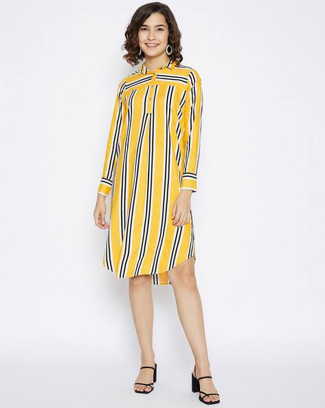 Striped A-line Dress