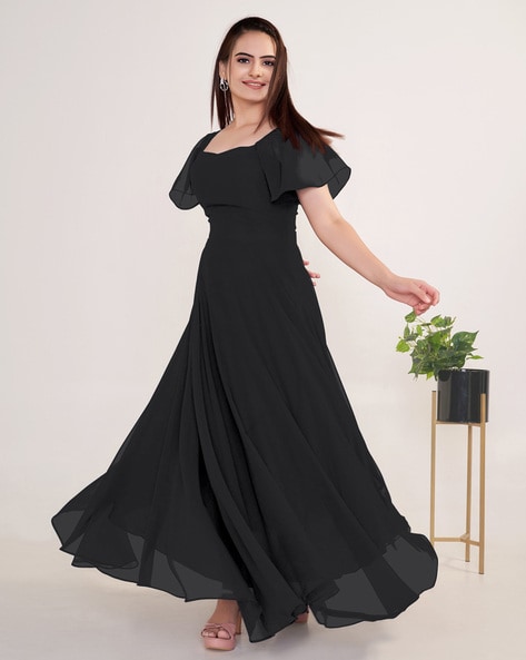 fcity.in - Black Anarkali Gown / Classy Fashionable Women Gowns